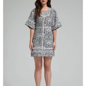IRO Black & White Print Smock Dress 40